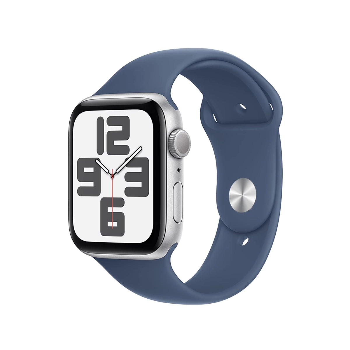 apple-se-2024-sport-band-40mm-smart-watch-silver-blue-ordibehesht ساعت هوشمند اپل مدل SE 2024 Sport Band سایز 40 میلیمتر بدنه نقرهای بند آبی اردیبهشت
