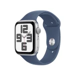 ساعت هوشمند اپل مدل SE 2024 Sport Band سایز 44 میلی‌متر بدنه نقره‌ای بند آبی اردیبهشت
