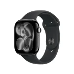 ساعت هوشمند اپل مدل Series 11 Aluminum Case Sport Band سایز 46 میلی‌متر بدنه مشکی بند مشکی اردیبهشت