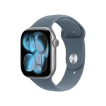 ساعت هوشمند اپل مدل Series 11 Aluminum Case Sport Band سایز 46 میلی‌متر بدنه نقره ای بند آبی اردیبهشت