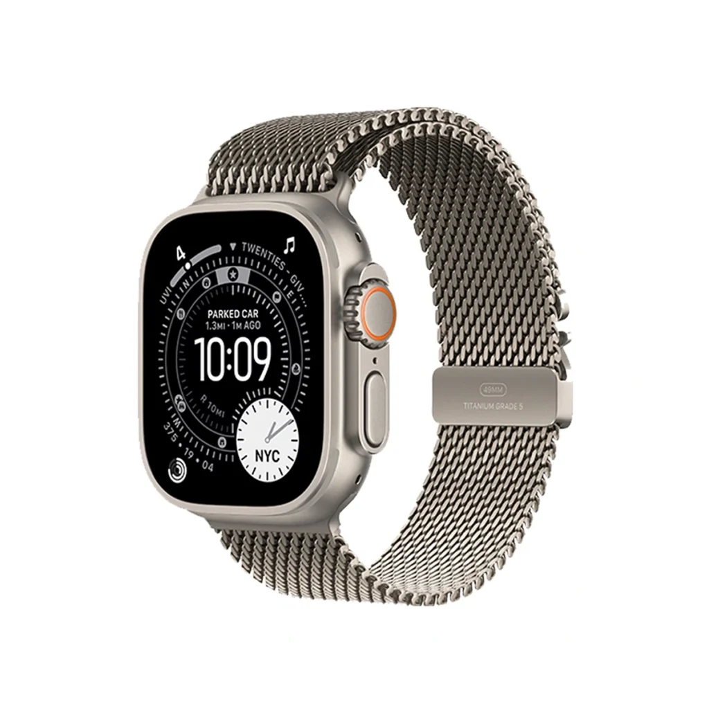 ساعت هوشمند اپل مدل Ultra 3 Titanium Milanese Loop سایز 49 میلی‌متر بدنه تیتانیوم بند تیتانیوم اردیبهشت