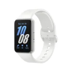 ساعت هوشمند سامسونگ مدل Galaxy Fit 3 بدنه نقره‌ای بند سفید اردیبهشت
